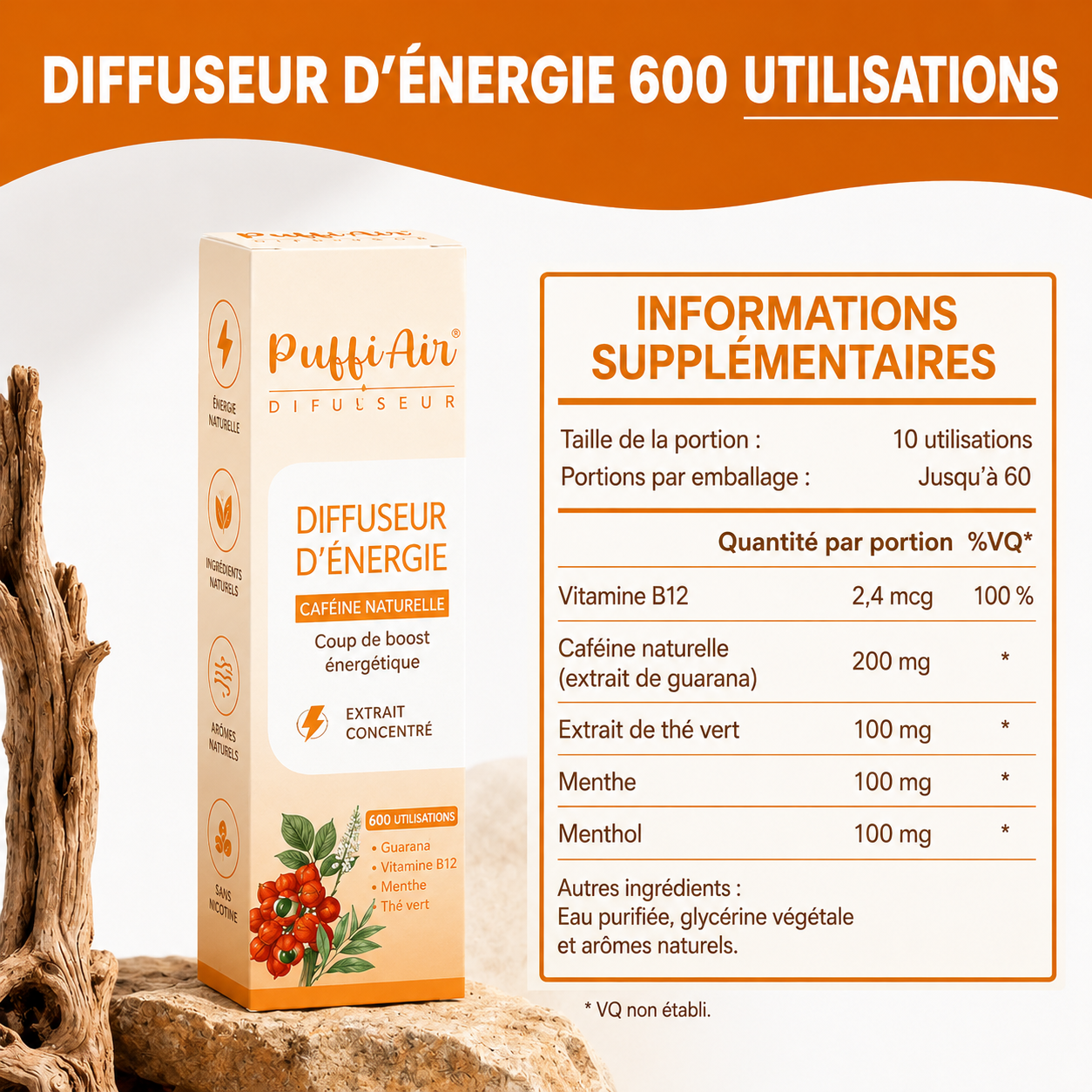 Puffi® – Formule Naturelle 4 en 1 pour Arrêter la Vape.