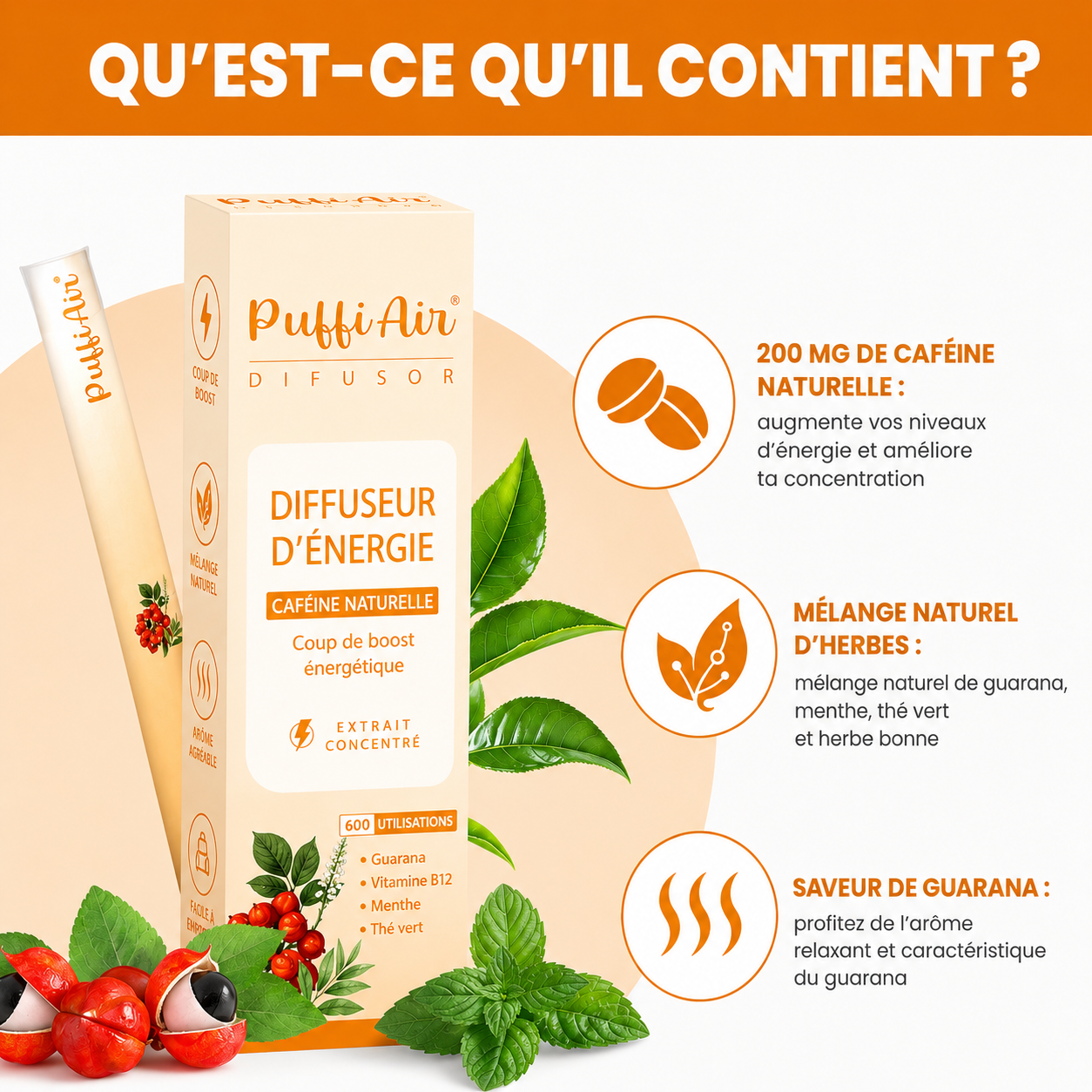 Puffi® – Formule Naturelle 4 en 1 pour Arrêter la Vape.